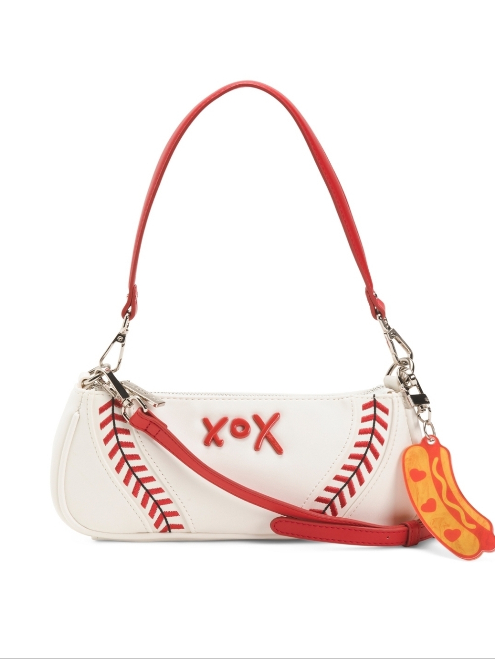 👉✨️Betsey Johnson Basevall Shoulder Bag With Hot Dog Bag Charm